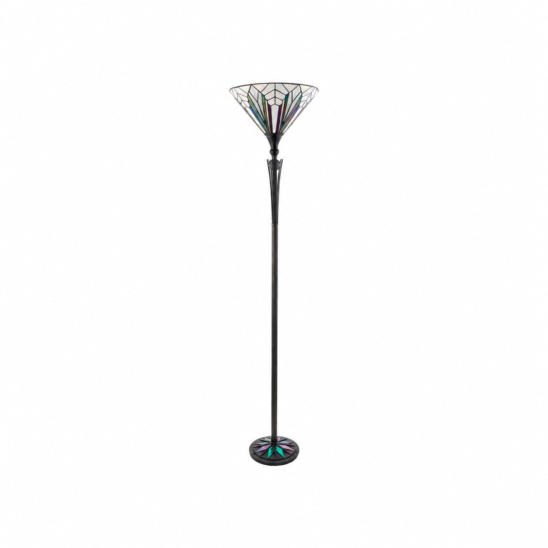 TF Astoria Tiffany Style Uplighter Lamp – Textured Glass Shade for Home and Office Ambience
