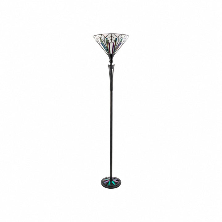 TF Astoria Tiffany Style Uplighter Lamp – Textured Glass Shade for Home and Office Ambience