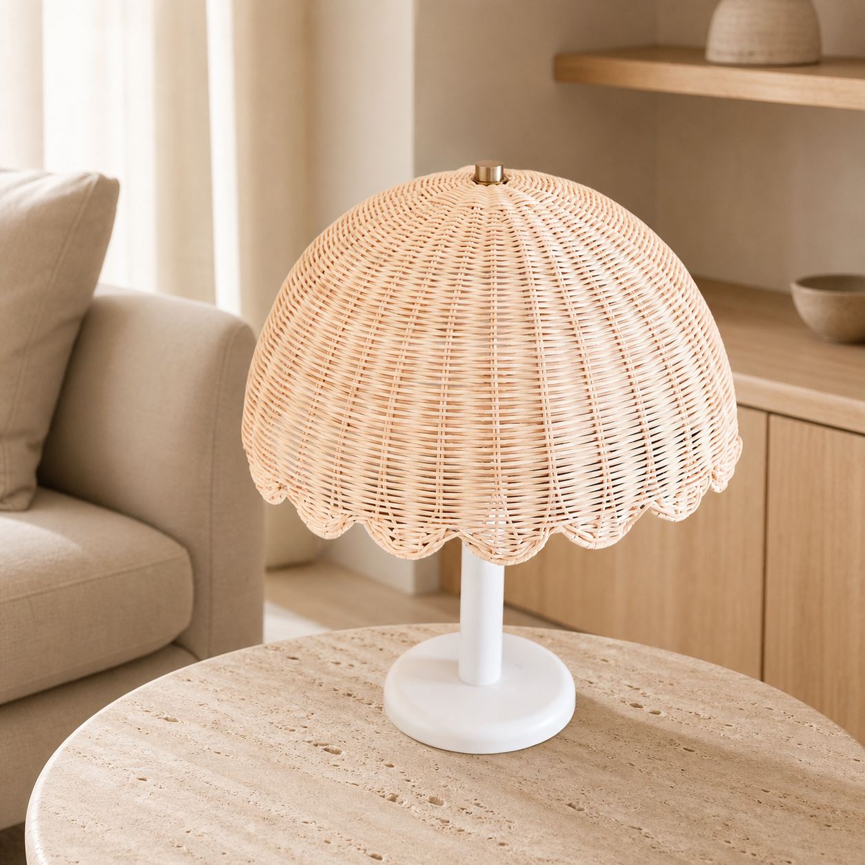 Olvara Rattan Bubble Table Lamp for Kids – Cozy Table Lighting in Boho Style