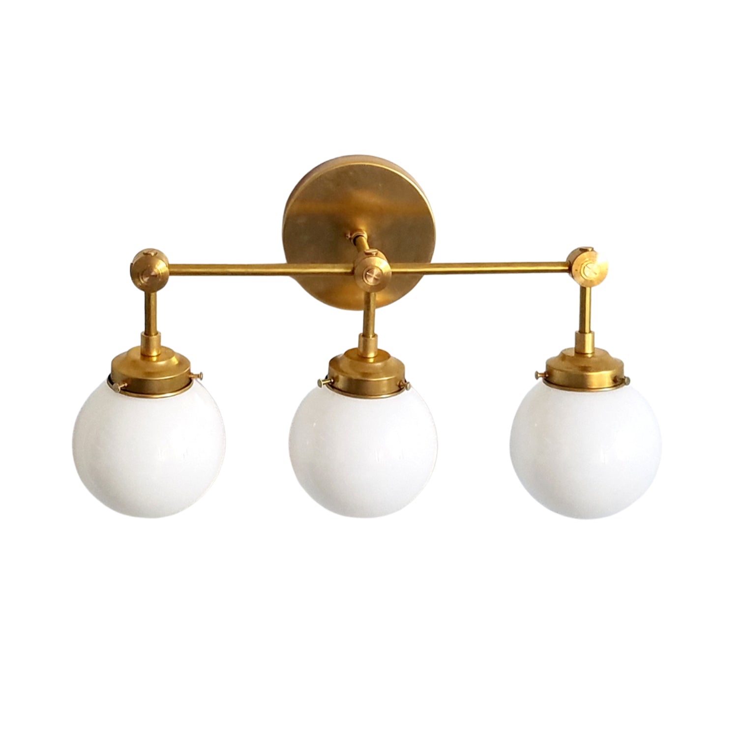 Three-Light Wall Sconce - Modern Brass & Glass Lighting for Home