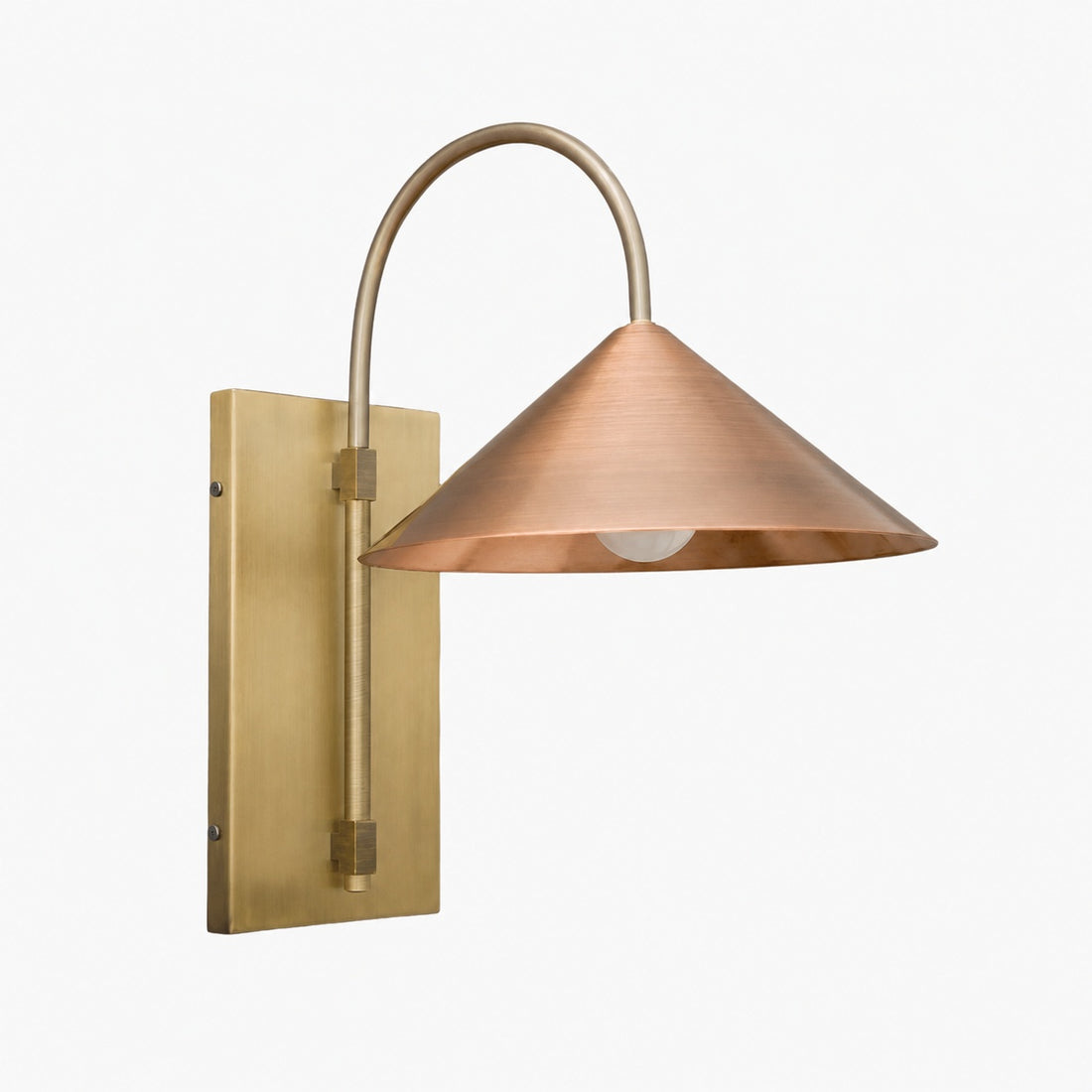 Conique Metal Minimalist Wall Sconce - Sculptural Brass Arch Light for Modern Interiors