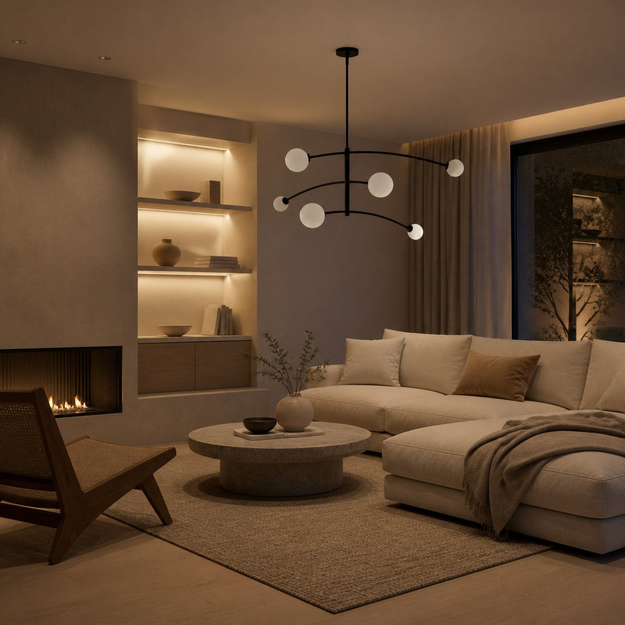 Arden Glass Pendant Chandelier – Minimalist Geometric Design for Modern Interiors
