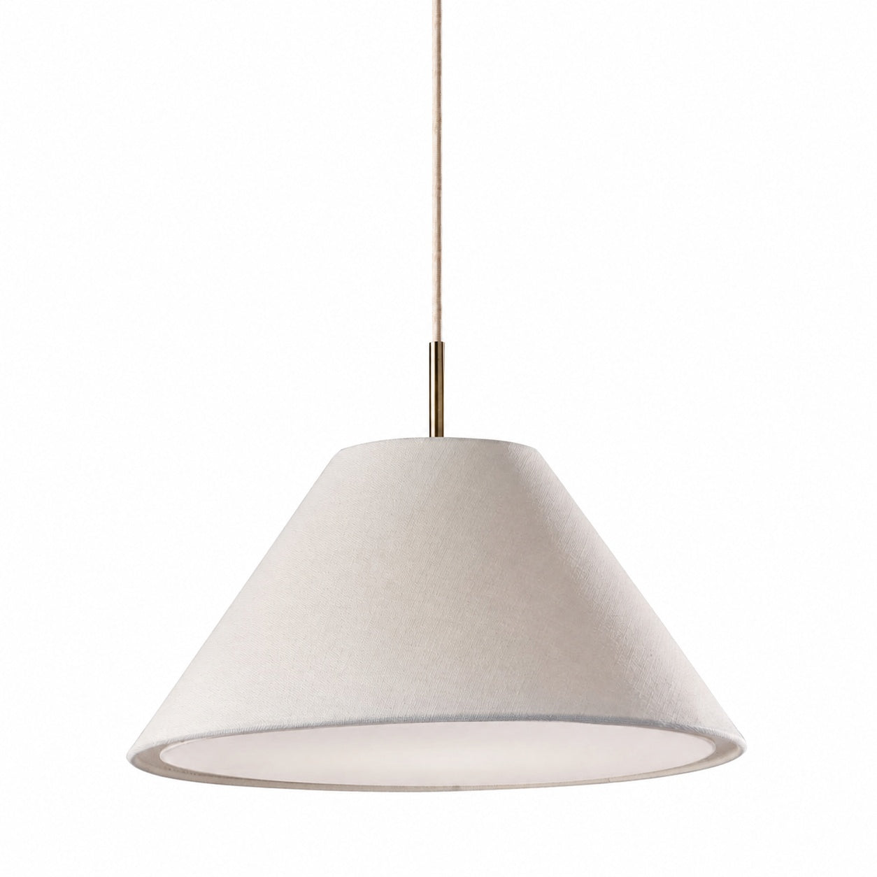 Lorvion Linen Drum Shade Flush Mount & Pendant - Antique Brass Ceiling Light