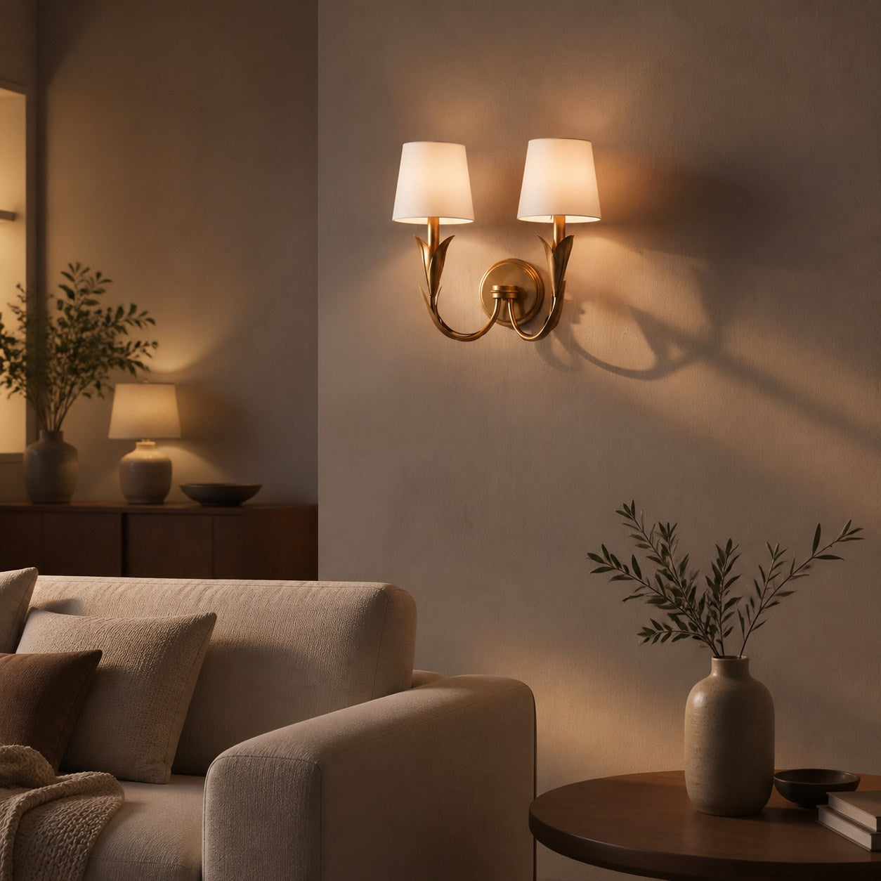 Duova Wall Lamp - Curved Reed-Like Metal Arms Design for Bedroom, Living Room or Bathroom