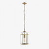 Luxvana Bell Shaped Glass Pendant Light - Industrial Metal Lantern Design Fixture for Kitchen