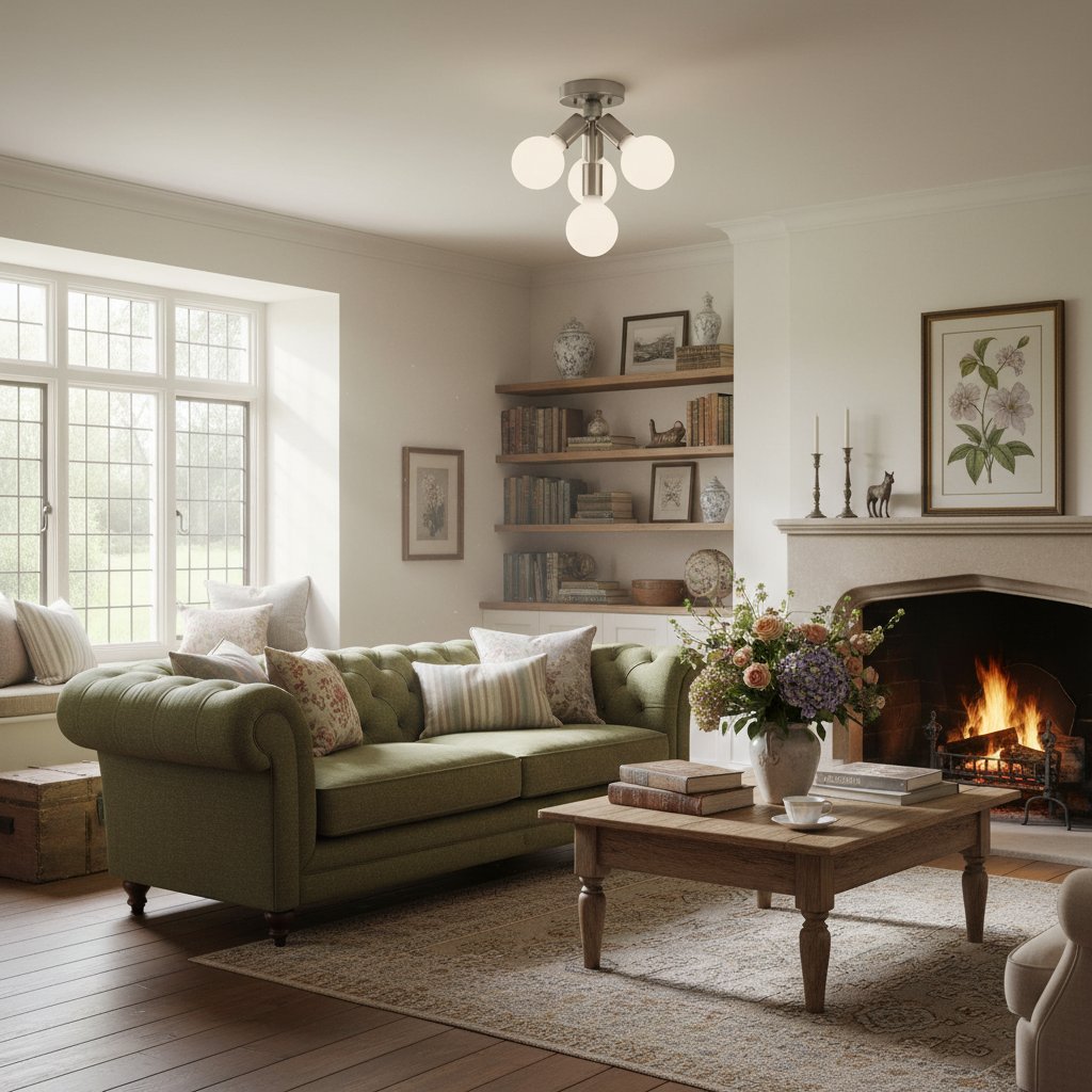 Glorica Glass Flush Mount Light - Globe Ceiling Fixture Modern