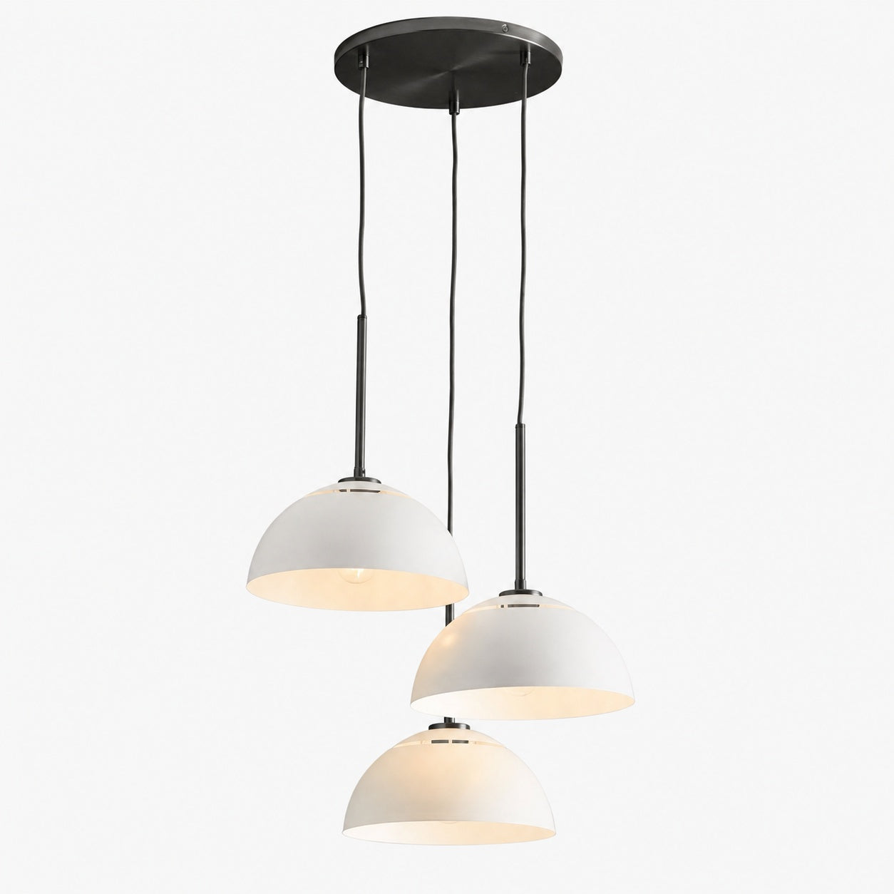 Parvion Modern Adjustable 3-Head Sculptural Metal Pendant Light