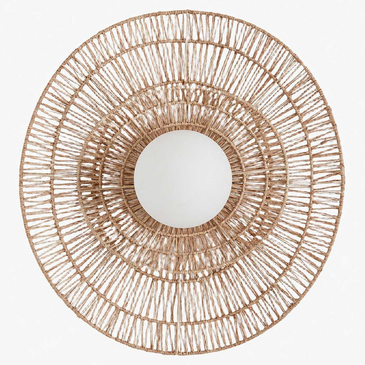 Florevian Woven Wall Sconce – Two Tier Jute Wall Sconce for Living or Bedroom