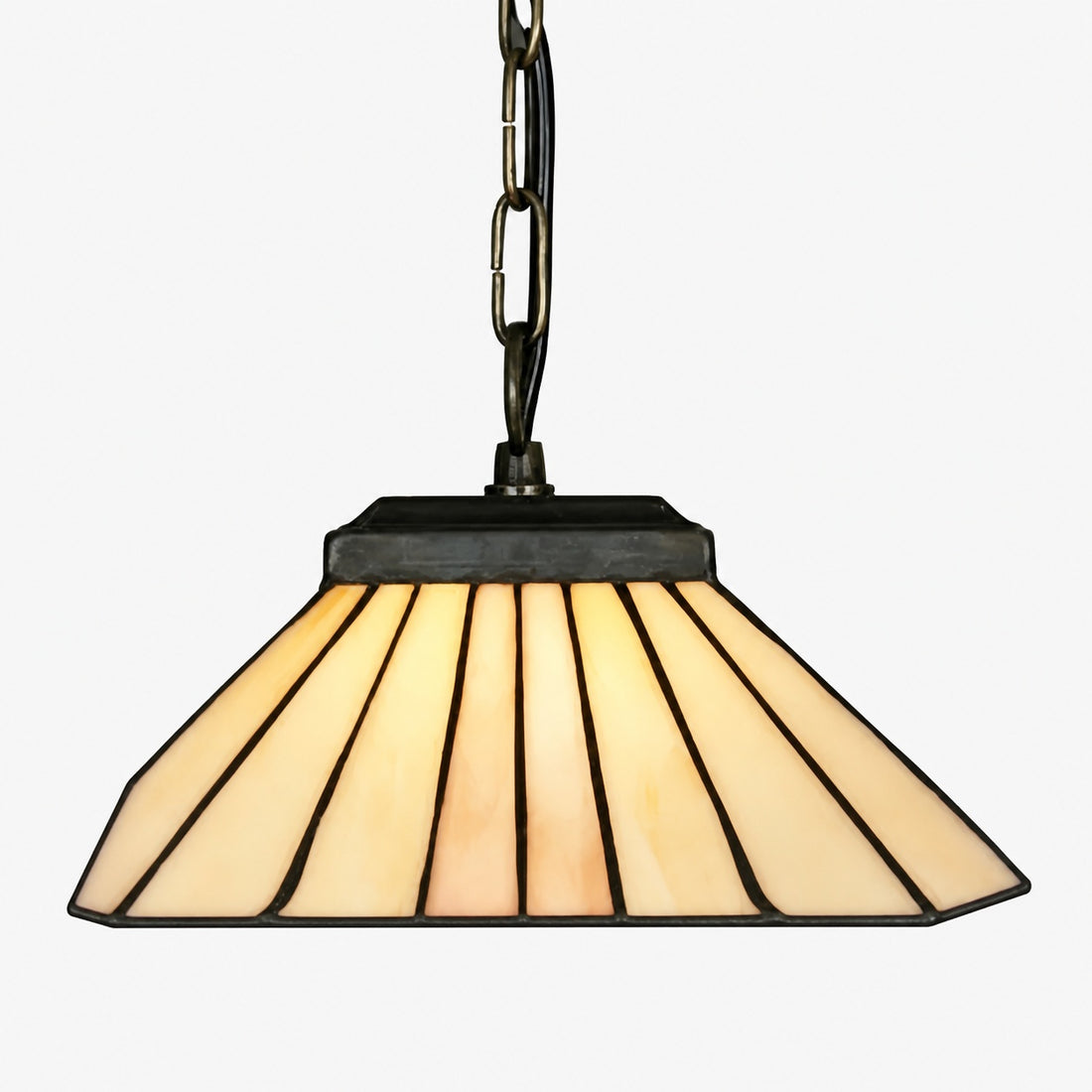TF Camillo Classic Patterned Pendant Light – Stained Glass Lamp for Bedroom or Hallway