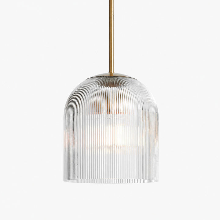 Bravira Ribbed Glass Pendant Light - Elegant Kitchen Island Lamp