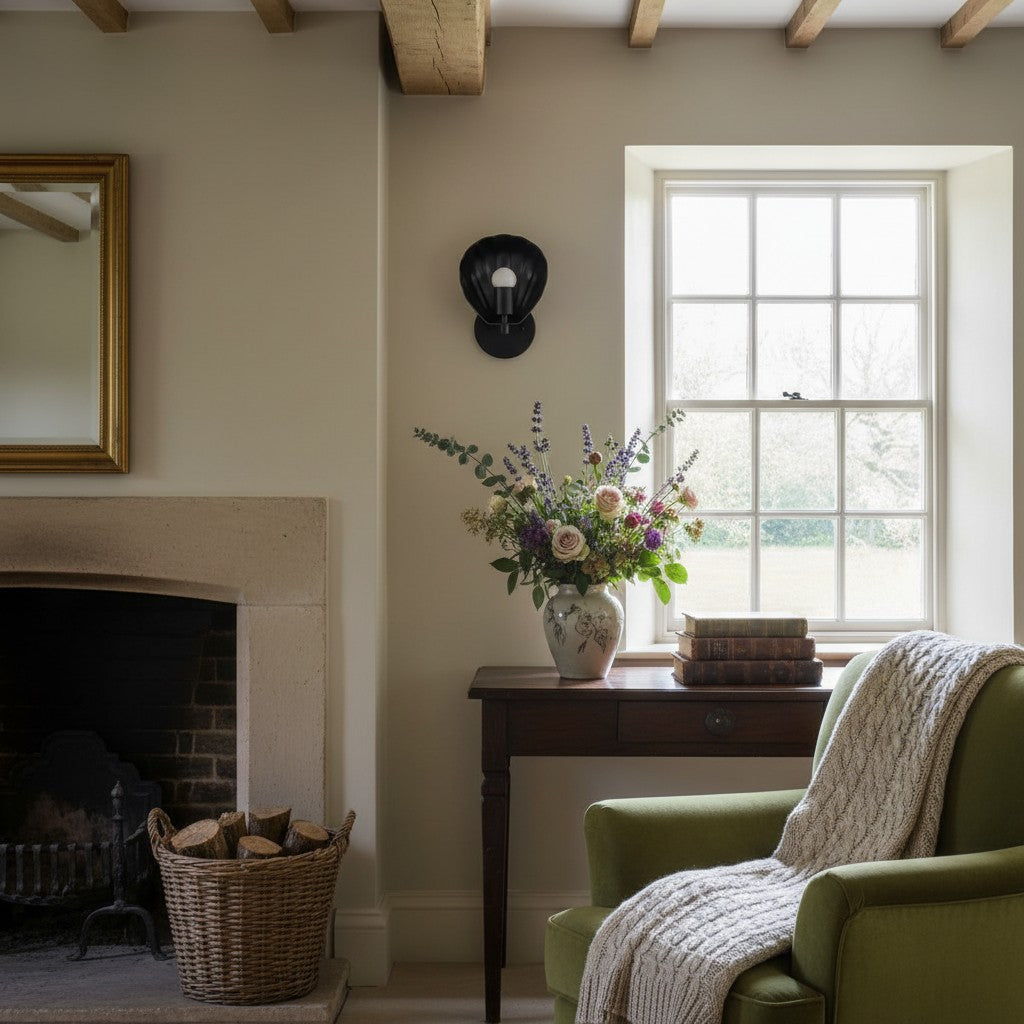 Luminara Modern Art Deco Scalloped Shell Wall Sconce – Hallway & Bedroom Accent Lamp