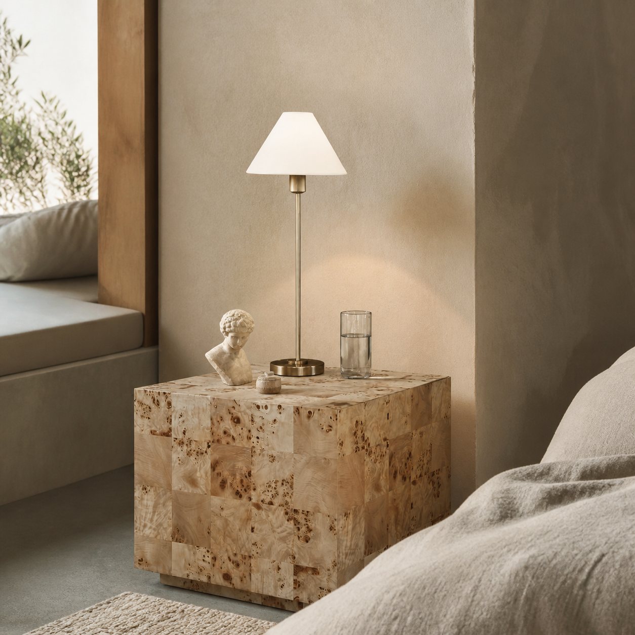 Diora Table & Floor Lamps - Linen Shade Modern Linear Style Sophisticated Accent
