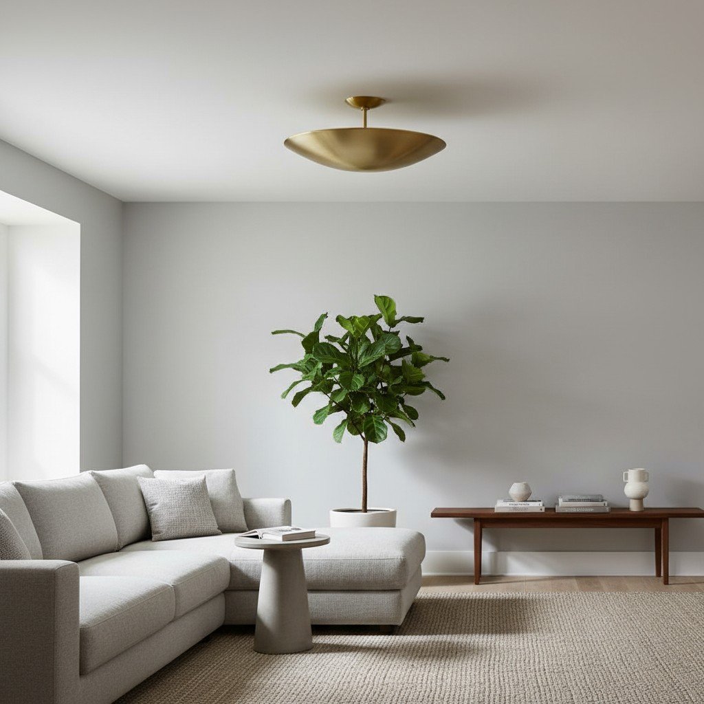 Plara Flush Mount - Rounded Minimalist Dome Metal Ceiling Light for Hallway