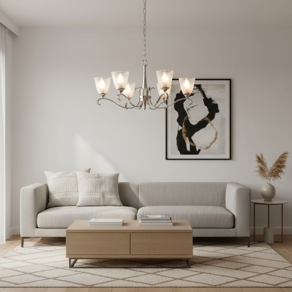 Lunetal Multi-Light Chandelier Crystal Accents Brass Finish - Modern Luxury for Dining Room and Living Room