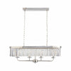 Beveline 4-Light Linear Ceiling Pendant With Cut Faceted Glass - Sleek Metal Frame For Dining