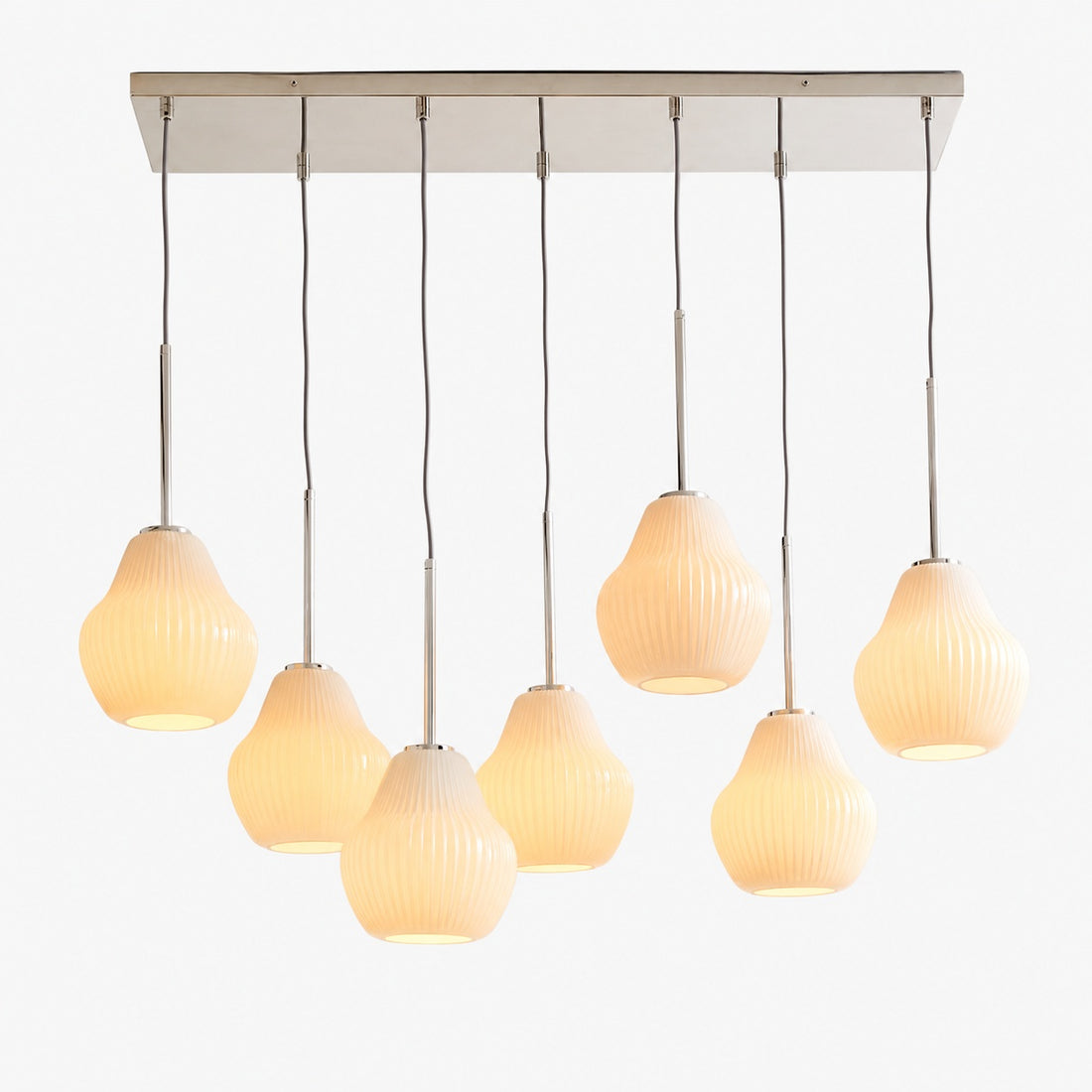 Rivrona Contemporary 7-Light Chandelier - Modern Glass Lighting for Dining Rooms