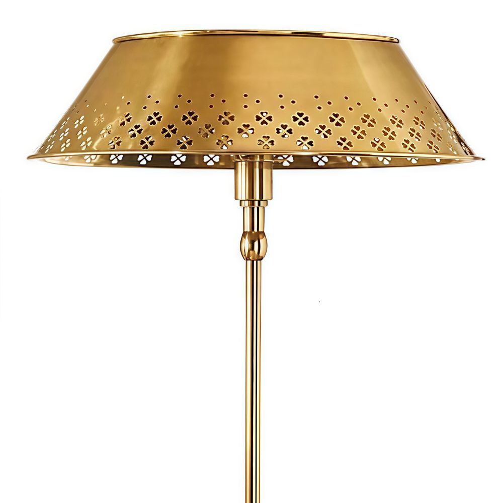Auriglow Enameled Brass Perforated Floor Lamp - Space Age Style - Home Decor