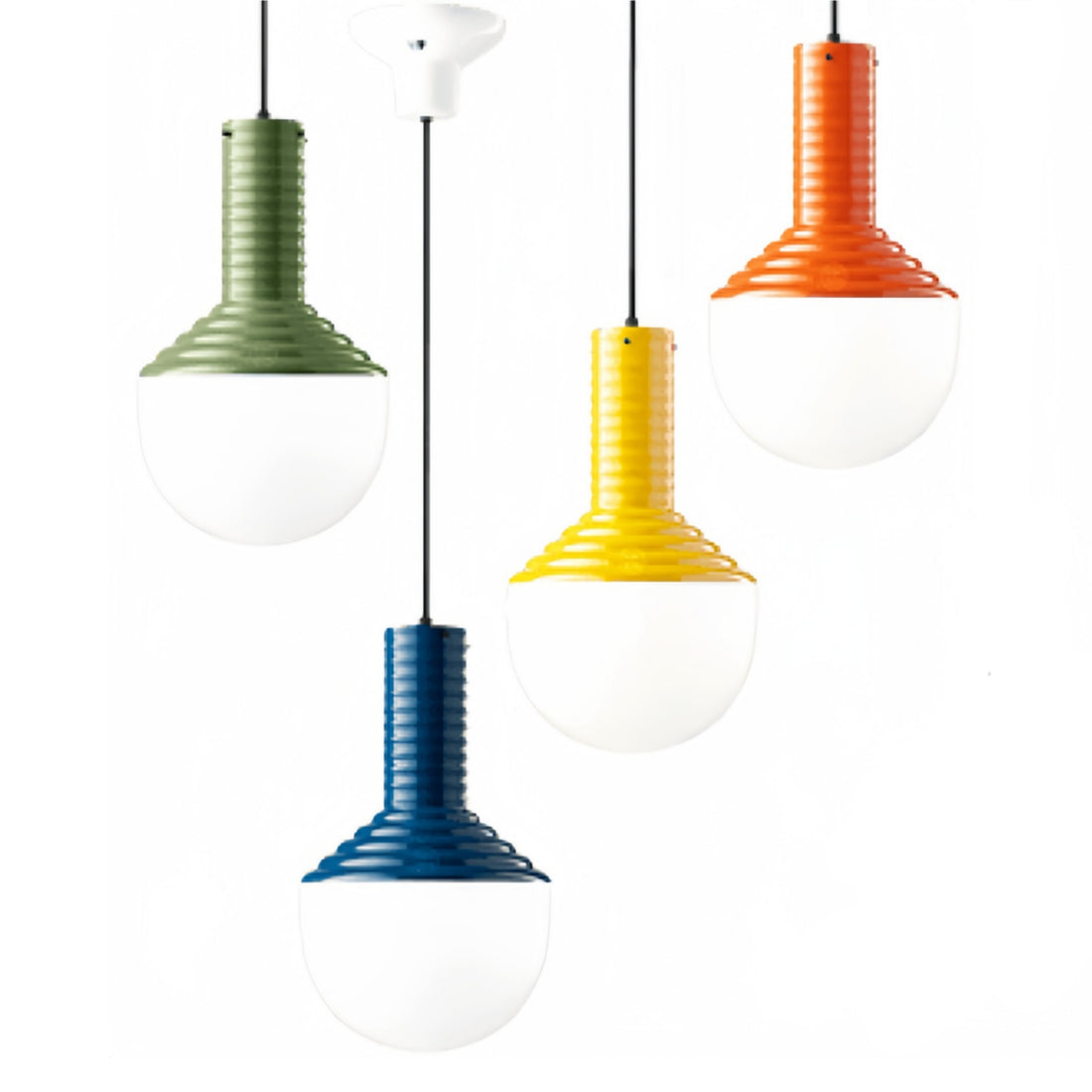 Contemporary Bulb - Shaped Ceramic Pendant Lamp In 4 Colors