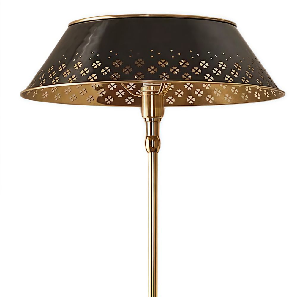 Auriglow Enameled Brass Perforated Floor Lamp - Space Age Style - Home Decor