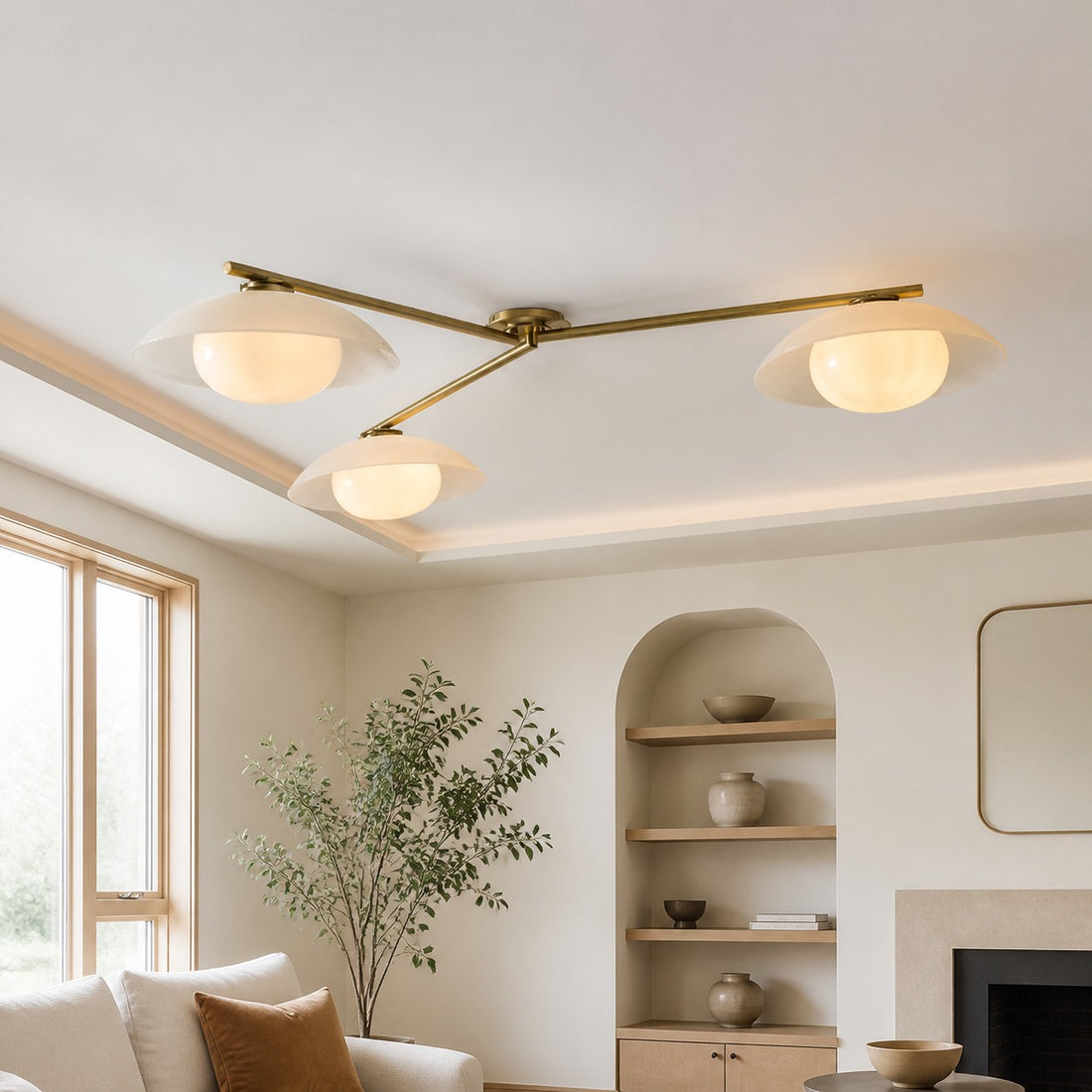 Elorina 3-Light Flush Mount Glass/Metal Ceiling Light - A Stylish Fixture for Modern Spaces