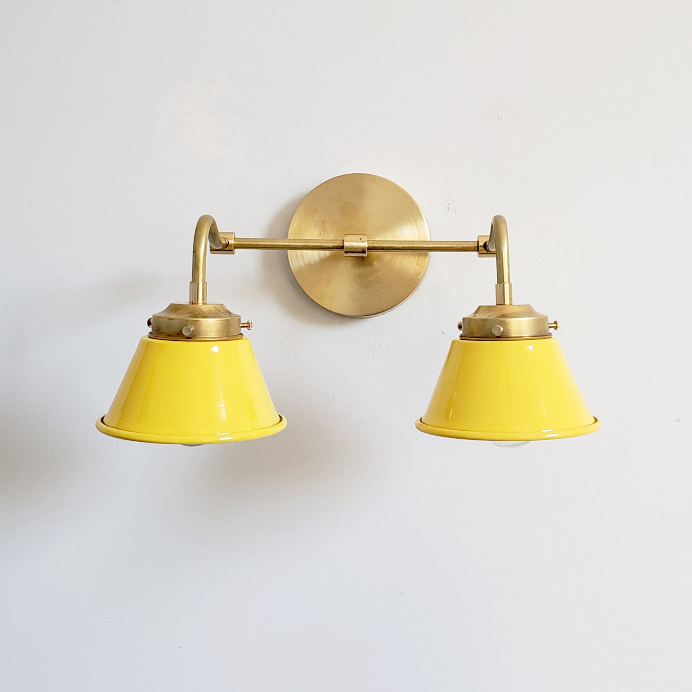 Modern Double Cone Brass Sconce - Accent Lighting For Bathroom & Hallway