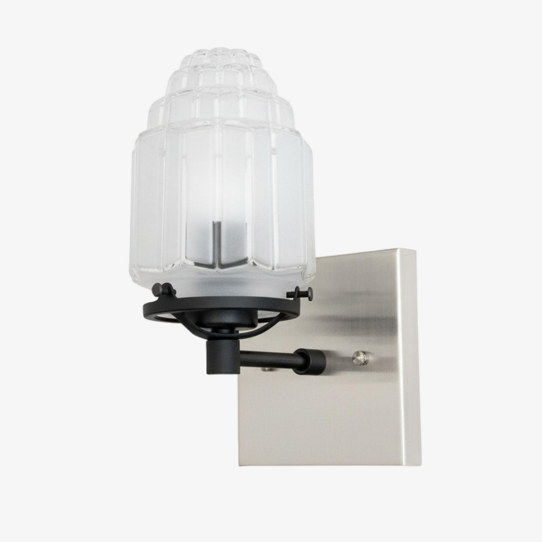 Tierlux Glass Art Deco Wall Sconce - Glass Frosted Globes with Skyscraper Globe