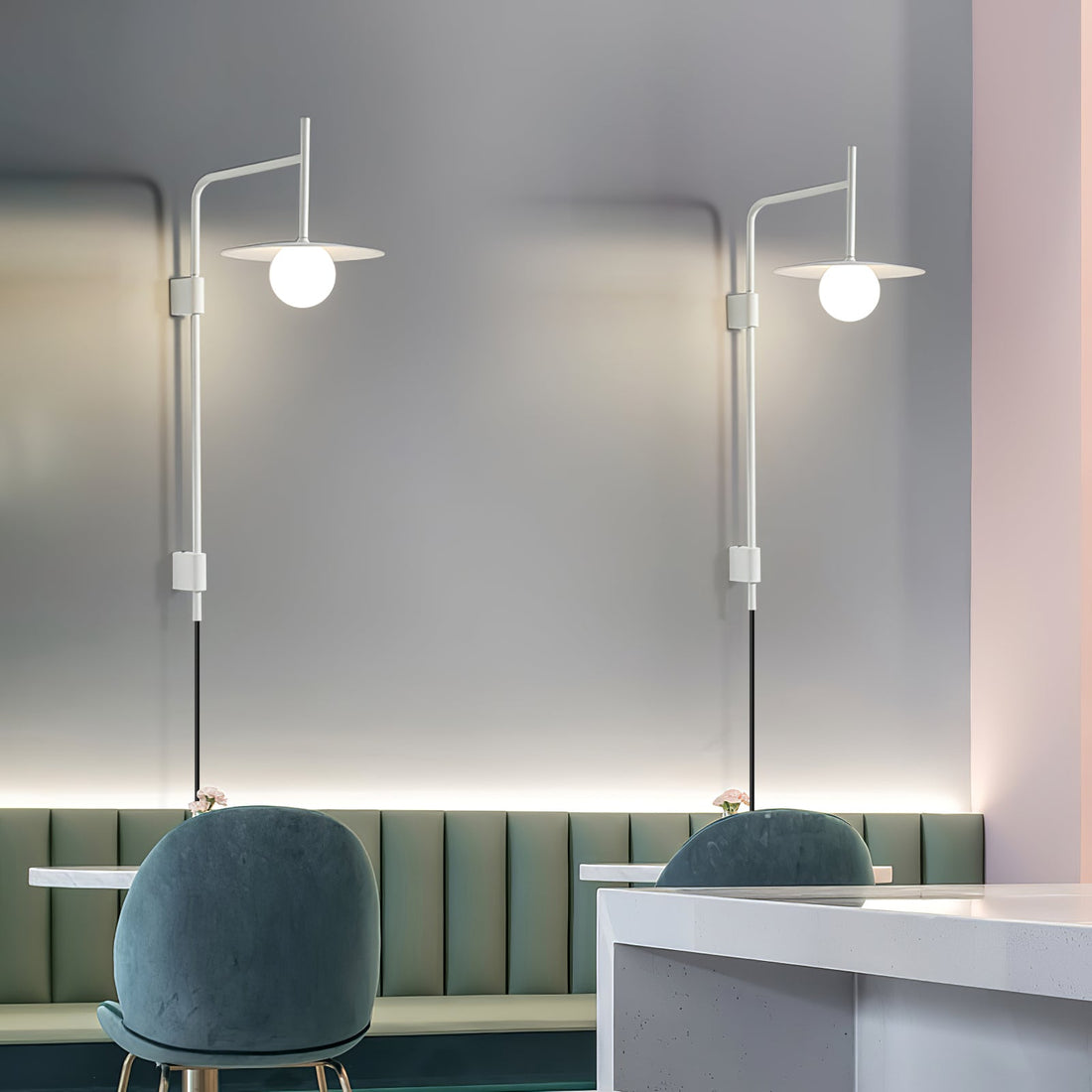 Gea Metal Swing Arm Wall Lamp - Scandinavian Minimalist Nordic Sconce