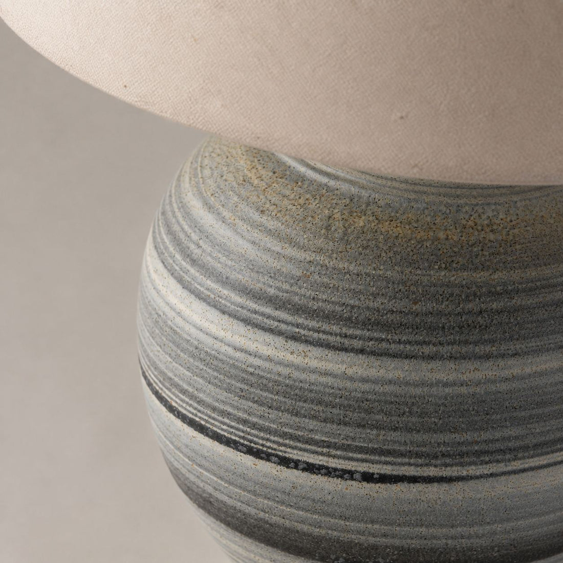 Ceravine Rustic Ceramic Base Table Lamp with Conical Fabric Shade – Elegant Accent Lighting for Home