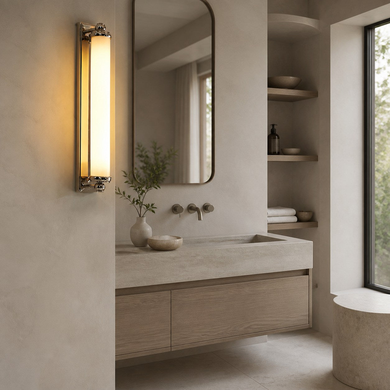Kalvora Extra Long Tube Wall Sconce - Chrome Modern Light Fixture