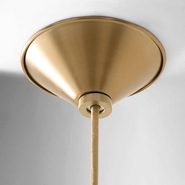 Calvor Porcelain Pendant Light – Ivory Shade with Champagne Bronze Accents