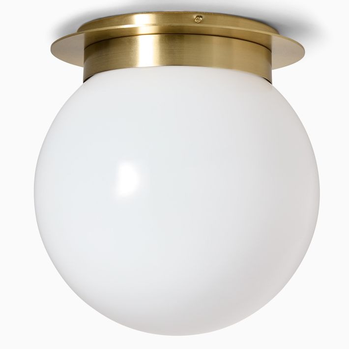 Rivolence Flush Mount Ceiling Fixture - Minimal Globe Brass Lighting