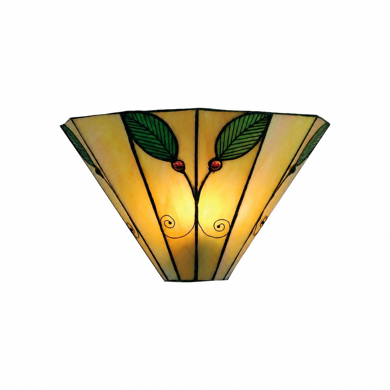 TiffStar Art Nouveau Leaf Motif Tiffany Wall Sconce - Vintage Inspired Accent Lighting for Hallway and Living Room