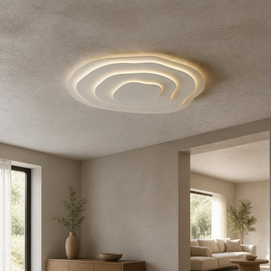 Aeris Mimir Wave-Form Acrylic Ceiling Light Modern Minimalist Surface Mount Lamp Living Room & Bedroom