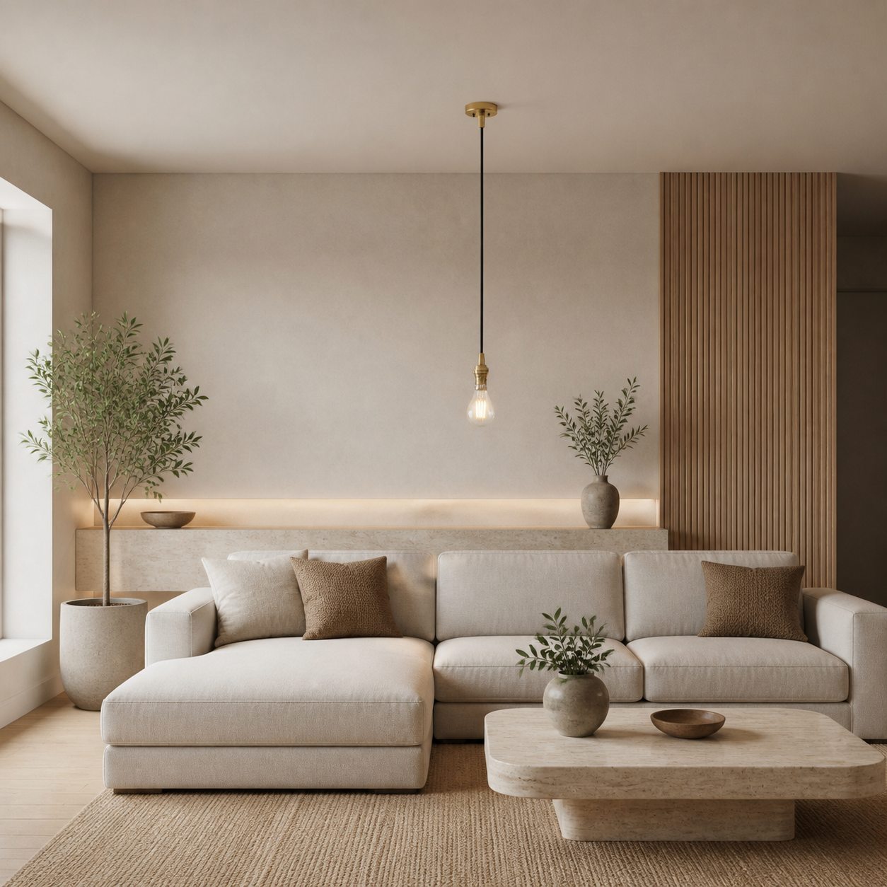 Plaitar Modern Brass Pendant Light - Minimalist Ceiling Fixture with Braided Cord for Hallways