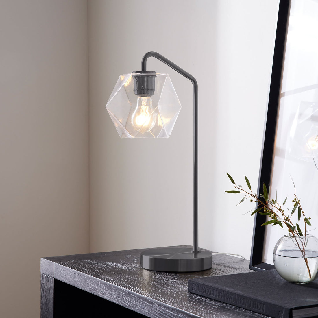 Talvior Luminous Geometric Faceted Glass Table Lamp