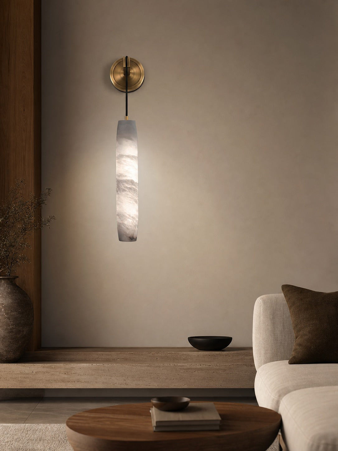 Alabaster Flute Wall Lamp
