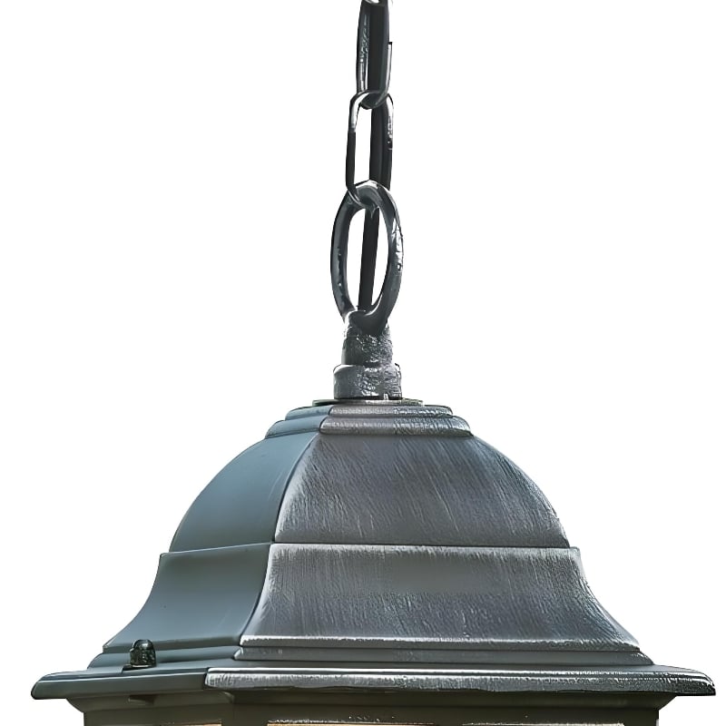 Frostine Outdoor Hanging Lantern - Geometric Leaded Glass for Garden Entryway