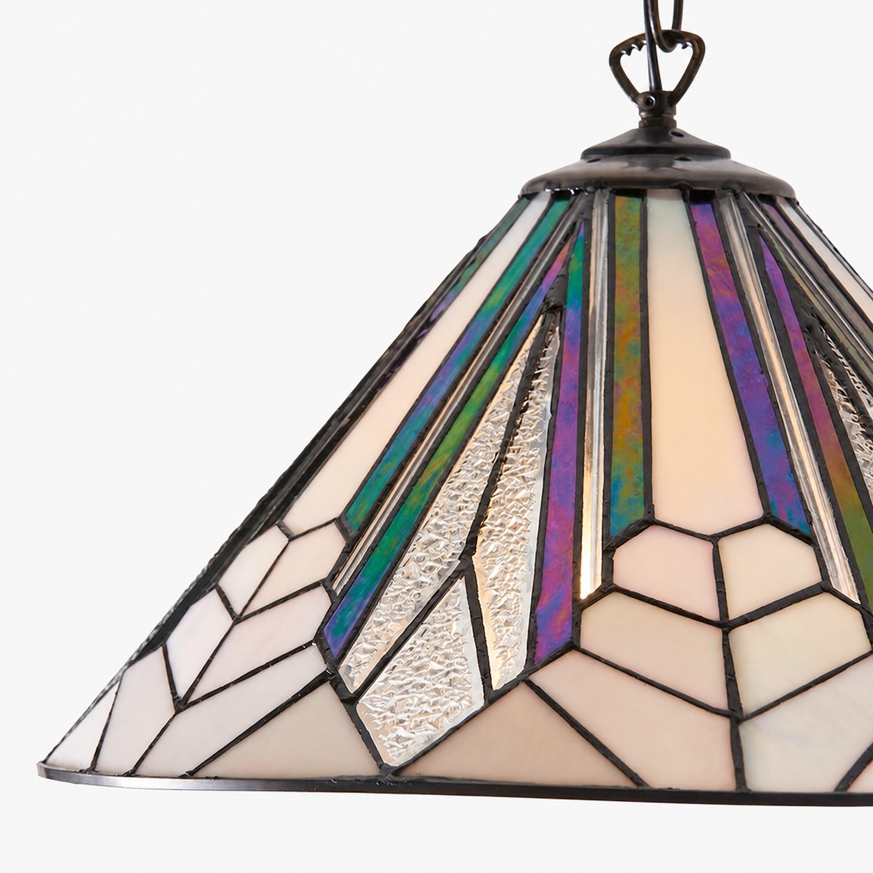 TF Astoria Tiffany Ceiling Pendant – Dimpled Geometric Glass Design for Living Room