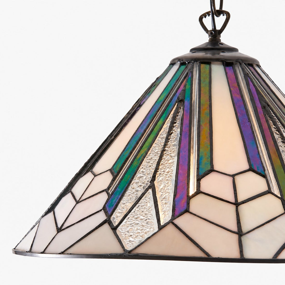 TF Astoria Tiffany Ceiling Pendant – Dimpled Geometric Glass Design for Living Room