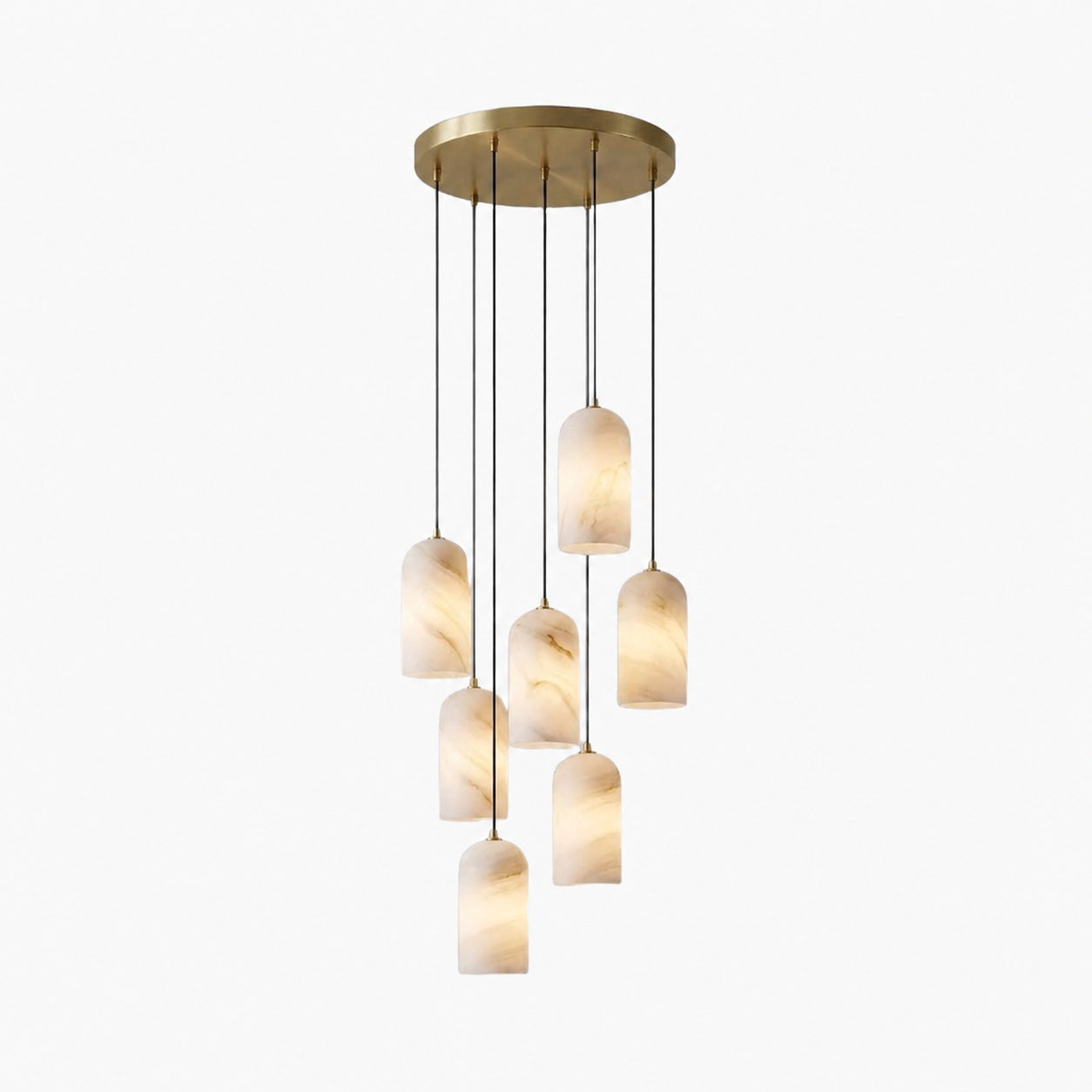 Alabresca Mid Century Alabaster Pendant Light – Multi Head Hanging Lamp for Kitchen Island