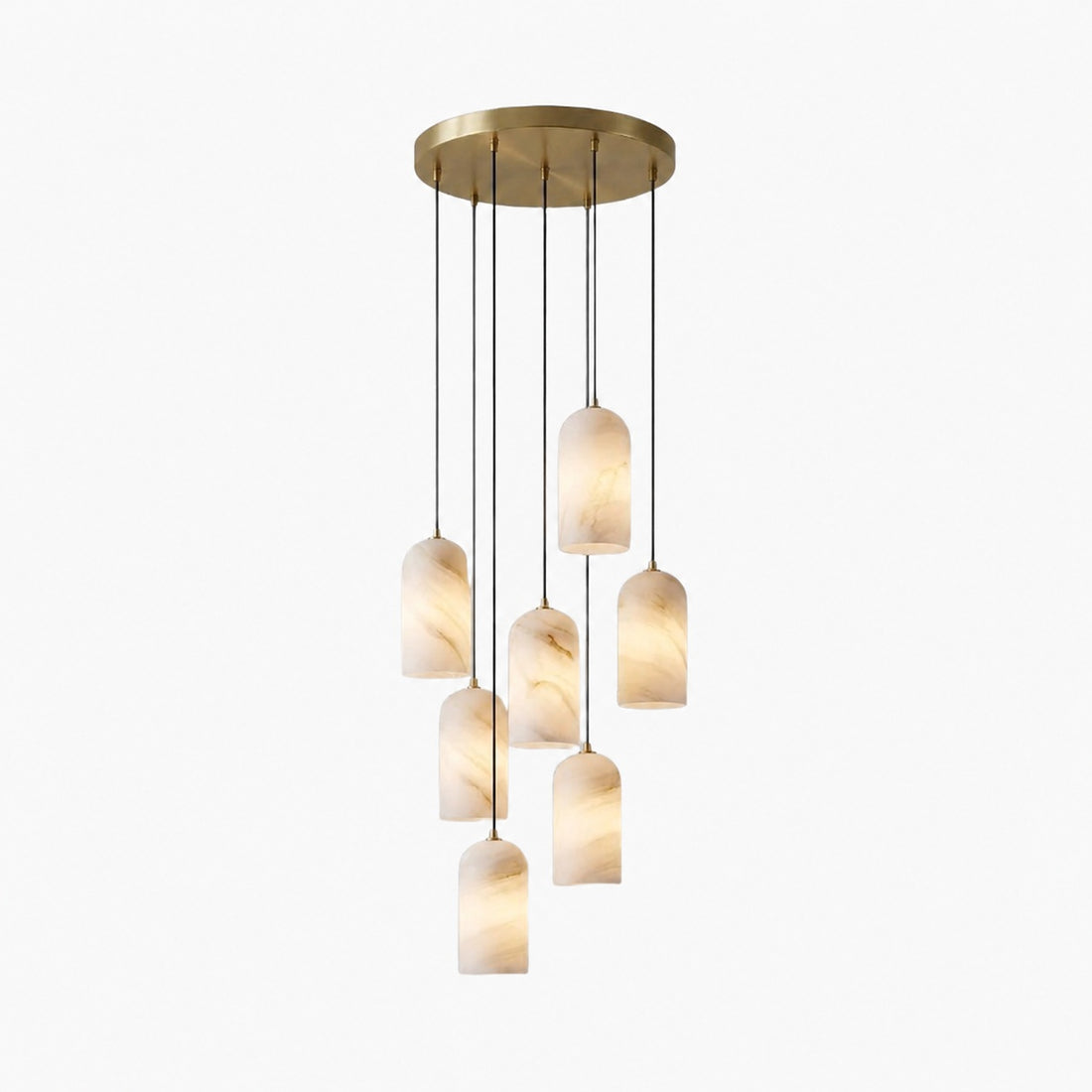 Alabresca Mid Century Alabaster Pendant Light – Multi Head Hanging Lamp for Kitchen Island