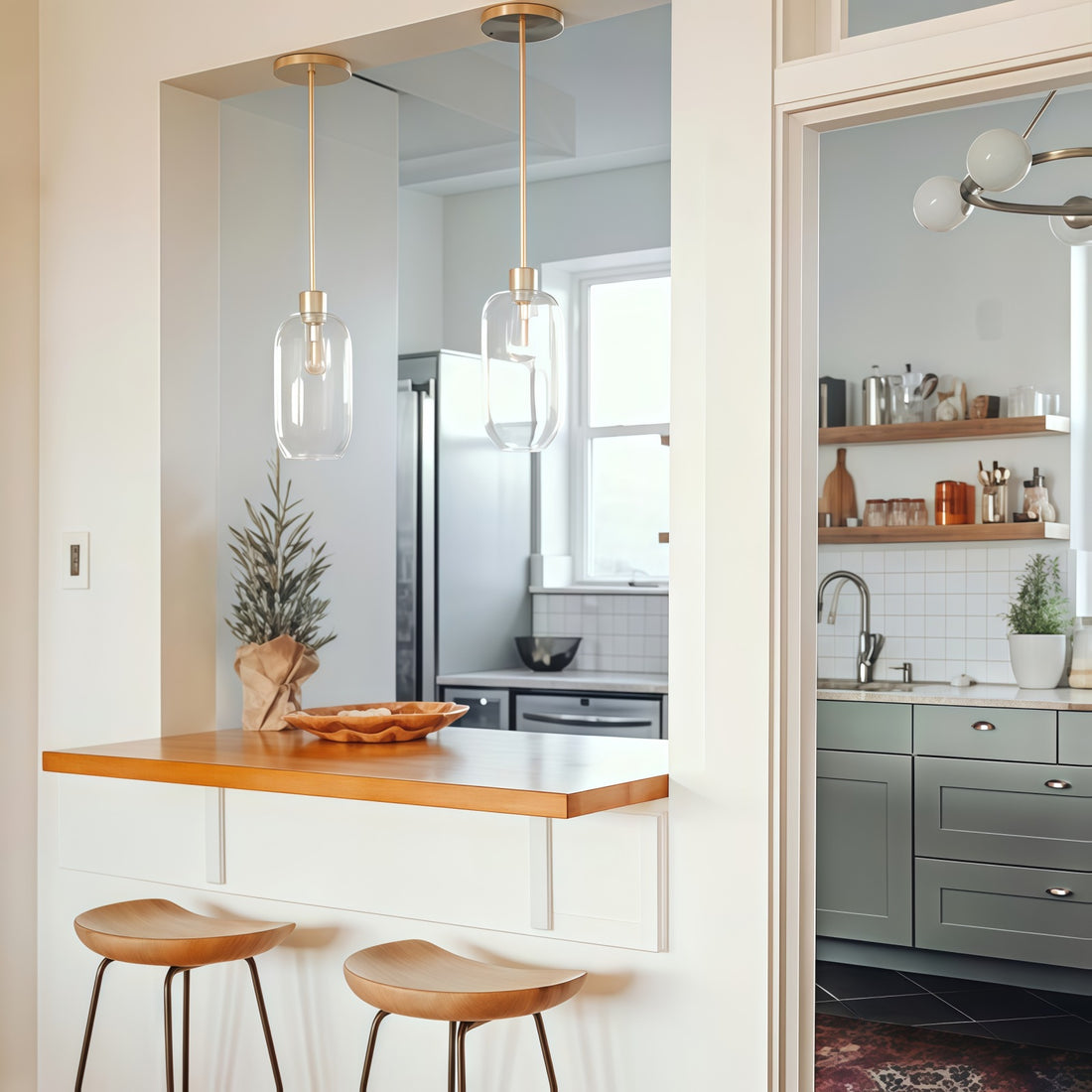 Lumivelle Pebble Pendant Light - Adjustable Glass Shade - Modern Lighting