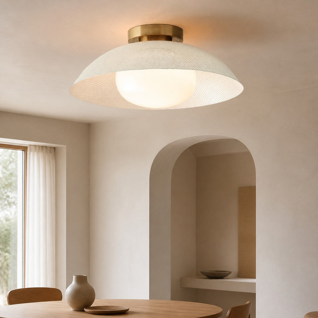 Elorina Flush Mount Glass/Metal Ceiling Light - A Stylish Fixture for Modern Spaces