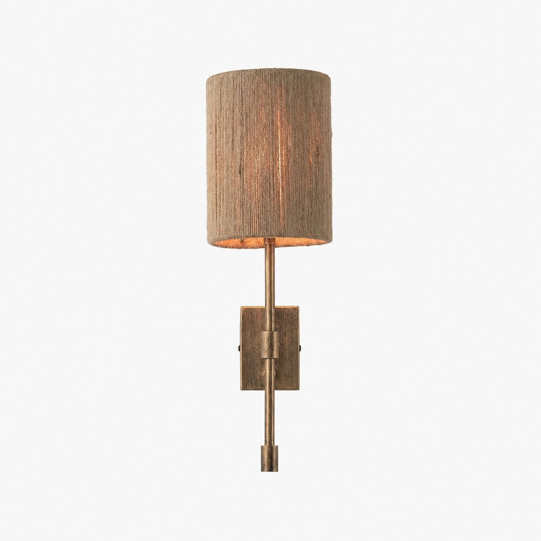 Atticus Fabric Shade Wall Sconce - Modern Brass Wall Light for Bedroom and Hallway
