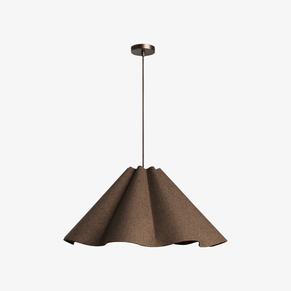 Weavara Sculptural Fabric & Metal Pendant Light - Modern Hanging Lamp for Dining or Living Rooms