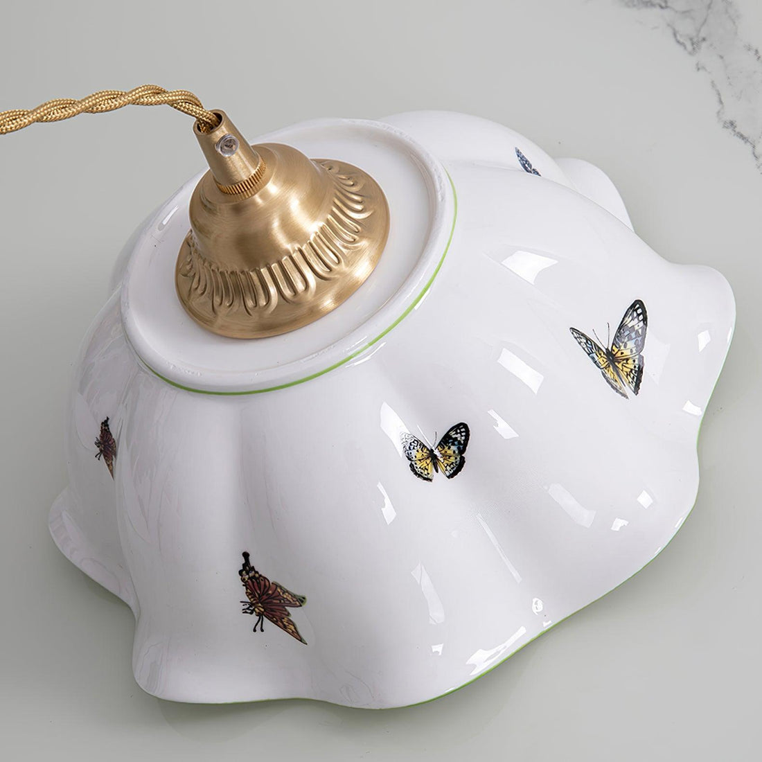 Retro Cream Style Ceramic Pendant Lamp