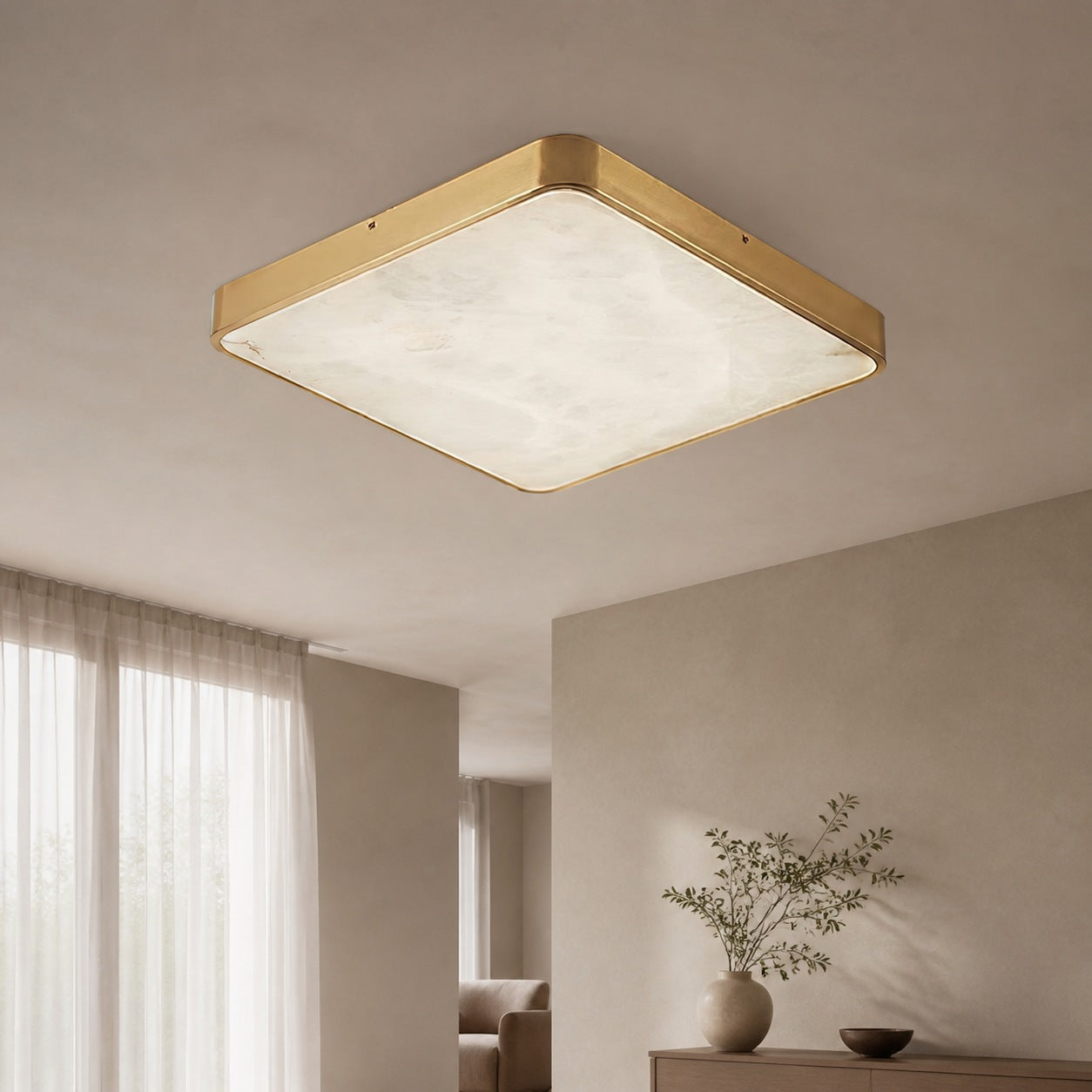 Geometric Alabaster Recessed Ceiling Light