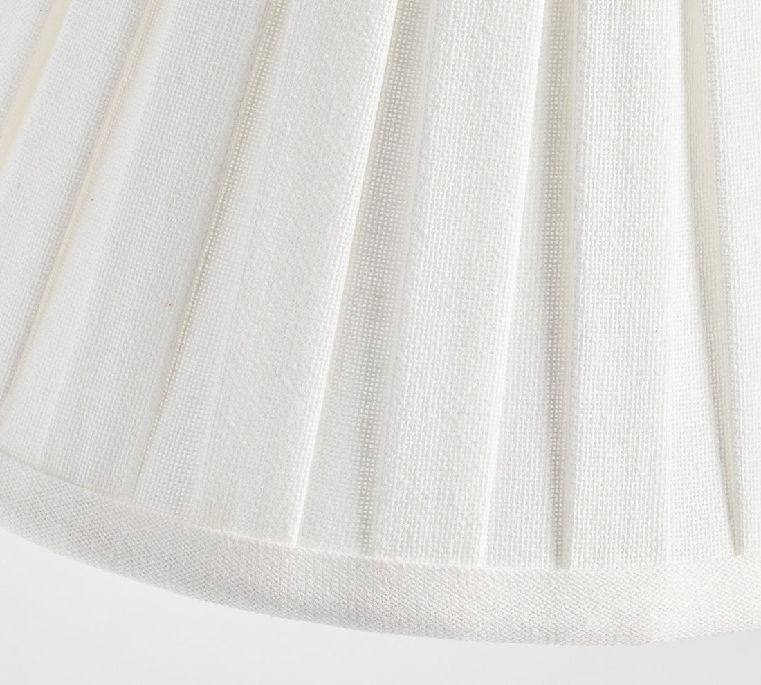 Luvora Brass Table Lamp - Textured Pleated Shade Light in Farmhouse Style