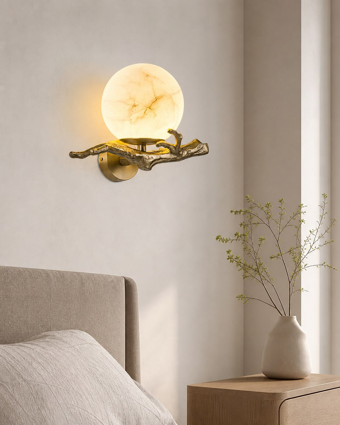 Retro Twigs Alabaster Wall Lamp