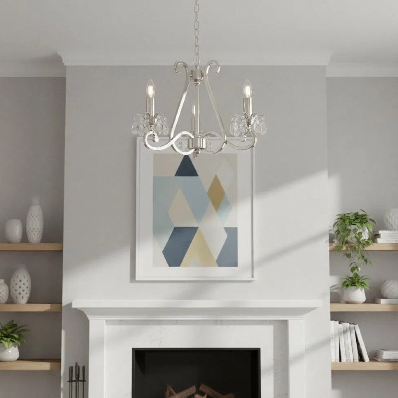 Talonis Crystal Chandelier - Traditional Candle-Style Brass and Nickel for Living Room and Dining Room